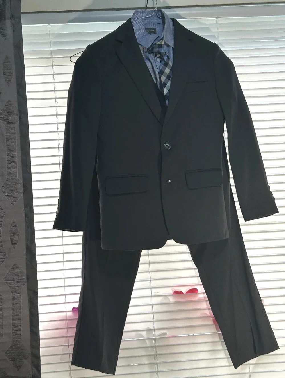 Classic Black Young Boy's Suit Jacket and Pants Set